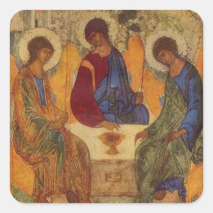 Rublev Trinity at the Table Square Sticker