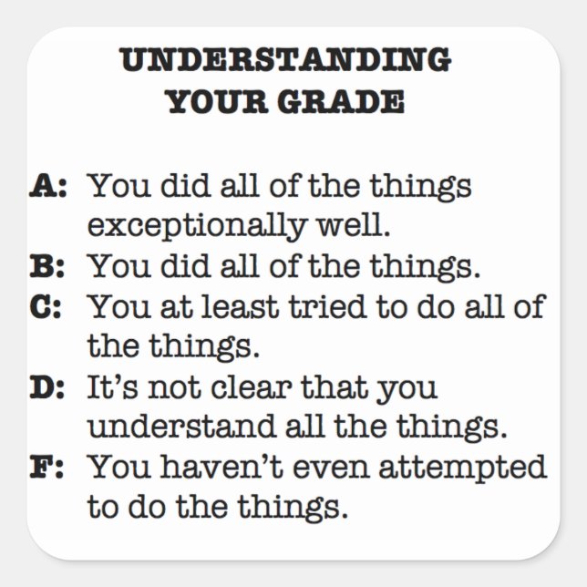 Rubric Sticker - now with less snark! (Front)