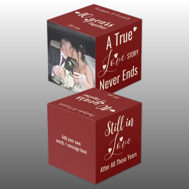Ruby 40 years anniversary red cream photo cube (Creator Uploaded)
