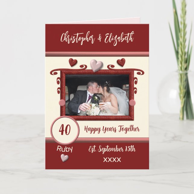 Ruby 40th anniversary add photo names red card (Front)