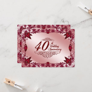 Ruby 40th Wedding Anniversary 4.5x6.25 Invitation