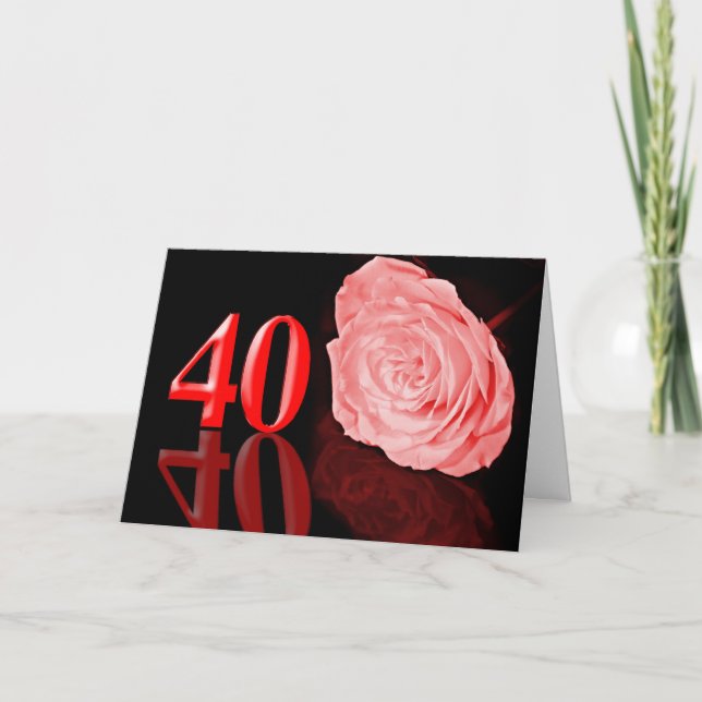 Ruby (40th) Wedding anniversary card (Front)