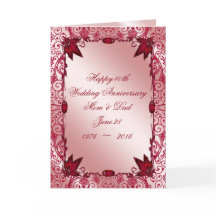 Ruby 40th Wedding Anniversary Greeting Card