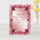 Ruby 40th Wedding Anniversary Greeting Card (Yellow Flower)