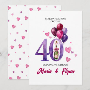 Ruby 40th Wedding Anniversary Invitation