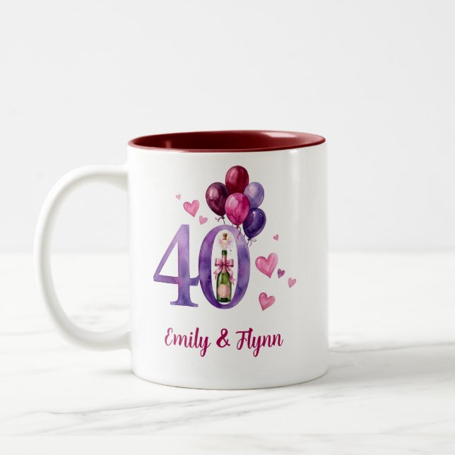 Ruby 40th Wedding Anniversary Mug (Left)