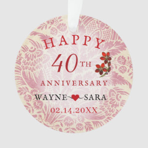 Ruby 40th Wedding Anniversary Ornament