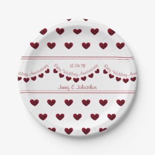 Ruby 40th Wedding anniversary paper plate