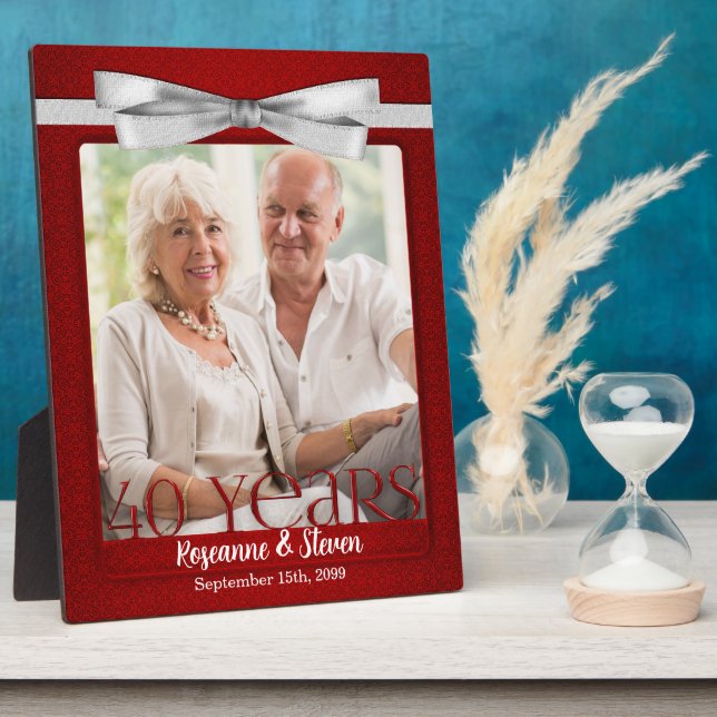 Ruby 40th Wedding Anniversary Photo Frame (Side)