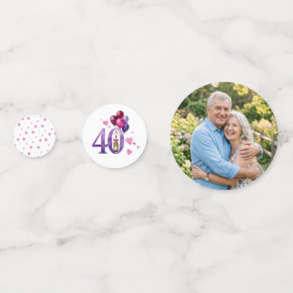 Ruby 40th Wedding Anniversary Photo Table Confetti