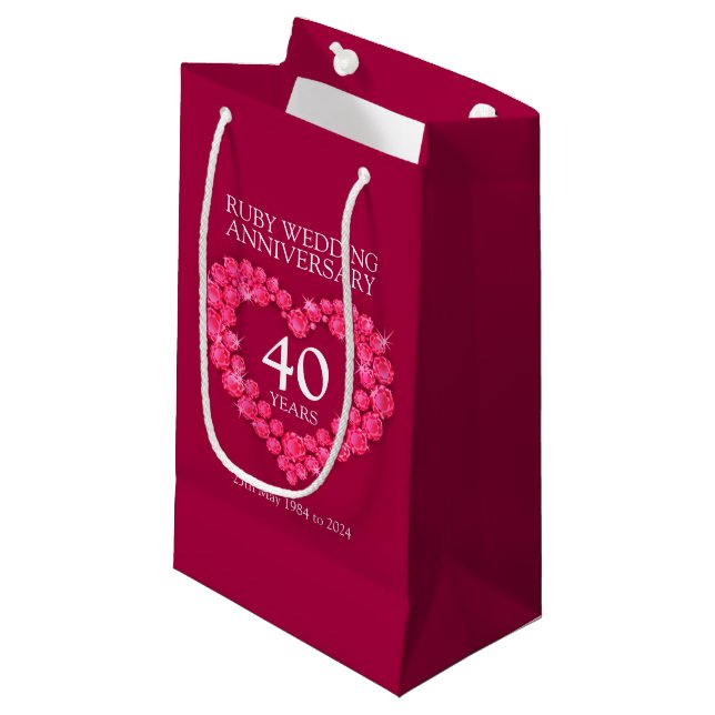 Ruby 40th wedding anniversary red photo bag (Front Angled)
