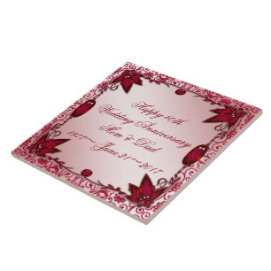 Ruby 40th Wedding Anniversary Tile