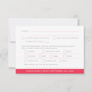 Ruby 40th Wedding Anniversary watercolor heart RSVP Card