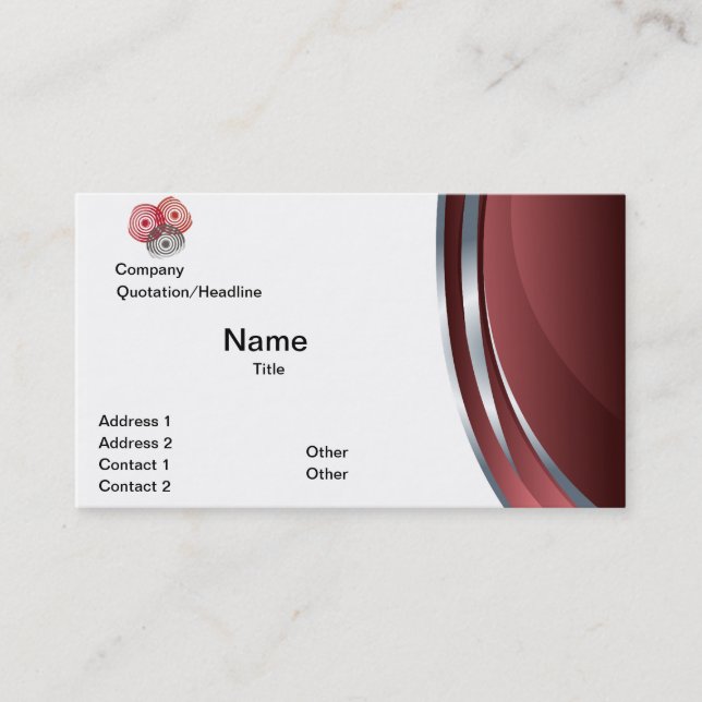 Ruby Abstract Business Card Template (Front)