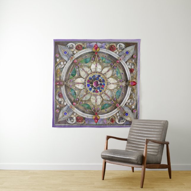 Ruby, Amethyst, Sapphire and, Pearl Mandala Tapestry (In Situ (Horizontal))