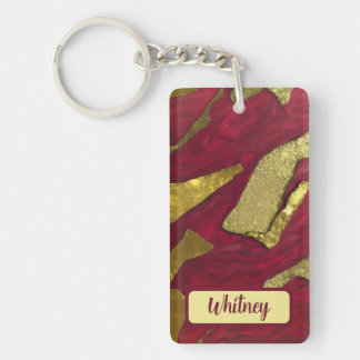 Ruby and Gold Inspired Keychain (03)