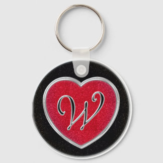 Ruby and Onyx Monogram Keychain