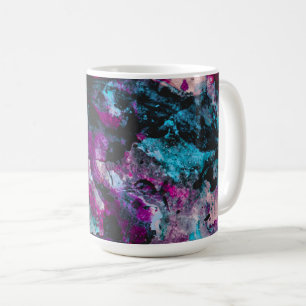 Ruby and Sapphire Crystal Geode Abstract Coffee Mug