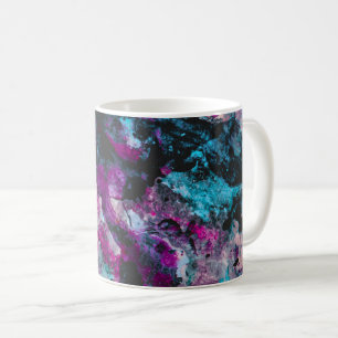 Ruby and Sapphire Crystal Geode Abstract Coffee Mug