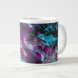 Ruby and Sapphire Crystal Geode Abstract Large Coffee Mug