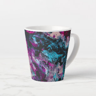 Ruby and Sapphire Crystal Geode Abstract Latte Mug