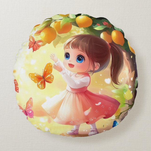 Ruby and the Lemon Tree Pillow (Front)