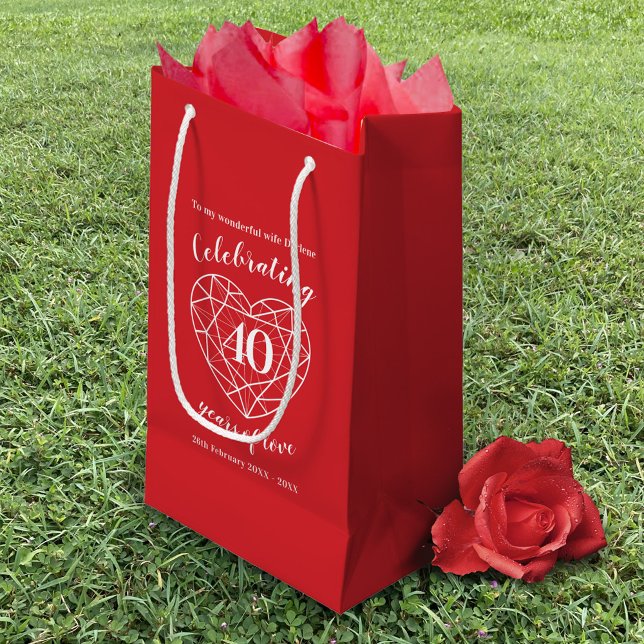 Ruby Anniversary 40 years of love wife gift bag (Creator Uploaded)