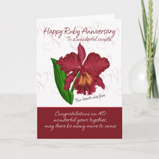 Ruby Anniversary Card - 40th Anniversary Card (Front)