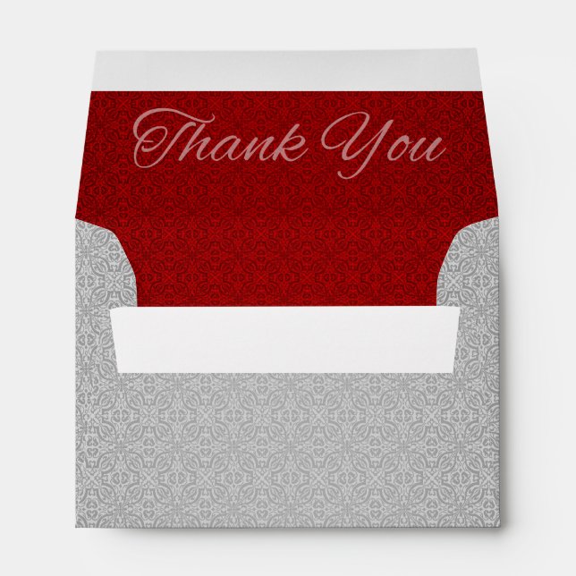 Ruby Anniversary Thank You Note Card Envelope (Back (Bottom))