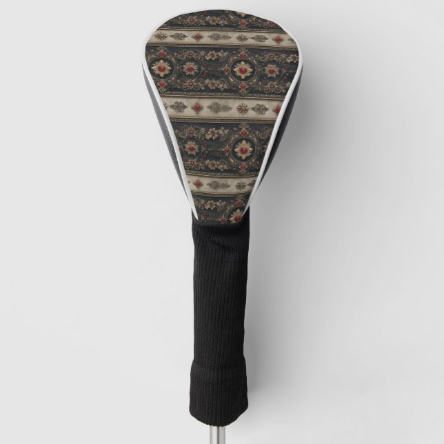 Ruby Baroque Gothic Elegance Pattern Golf Head Cover (Front)