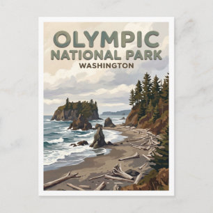 Ruby Beach Forks Washington Postcard