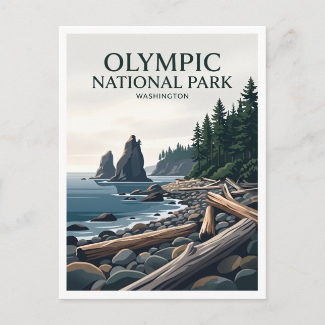 Ruby Beach Forks Washington Postcard (Front)