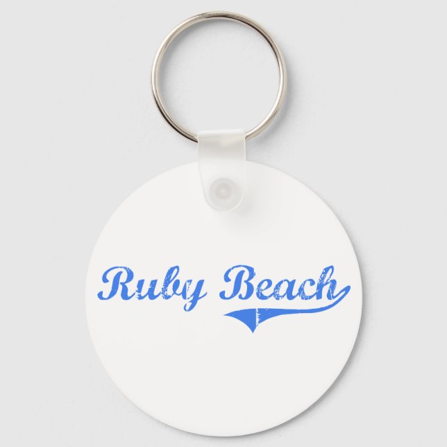 Ruby Beach Washington Classic Design Key Ring (Front)