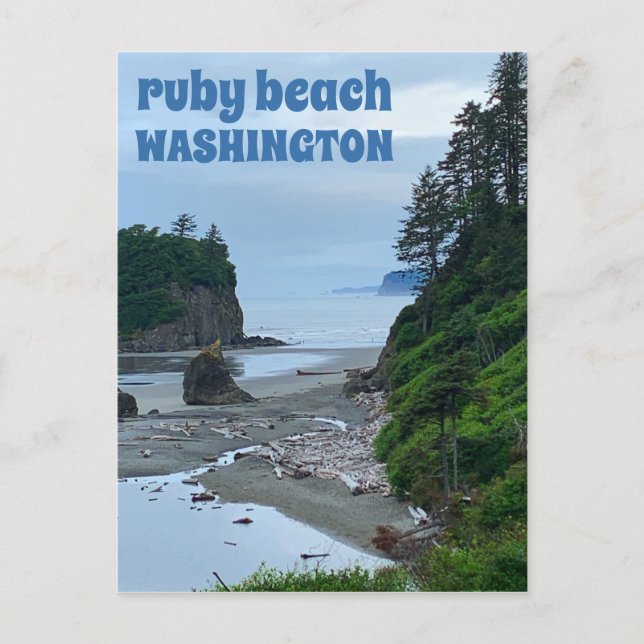 Ruby Beach Washington Olympic Twilight Travel Postcard (Front)