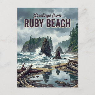 Ruby Beach Washington Postcard