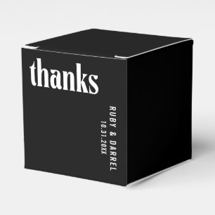 Ruby Black Modern Wedding Favour Box