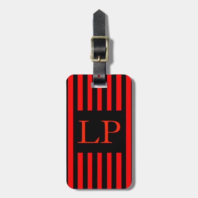 Ruby Black Personalised Luggage Tag (Front Vertical)
