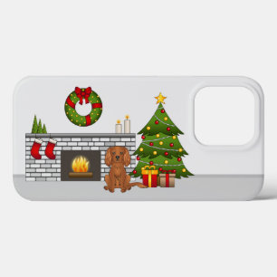 Ruby Cavalier Dog In A Festive Christmas Room iPhone 13 Pro Case