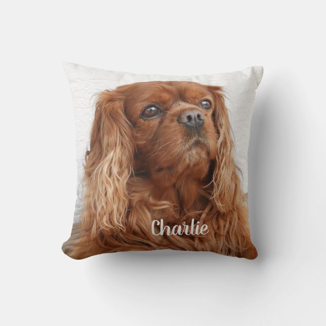 Ruby Cavalier King Charles Spaniel Dog Cushion (Front)