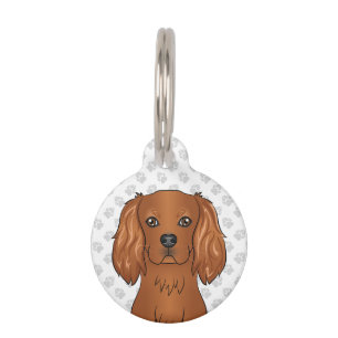 Ruby Cavalier King Charles Spaniel Dog Head Pet Tag