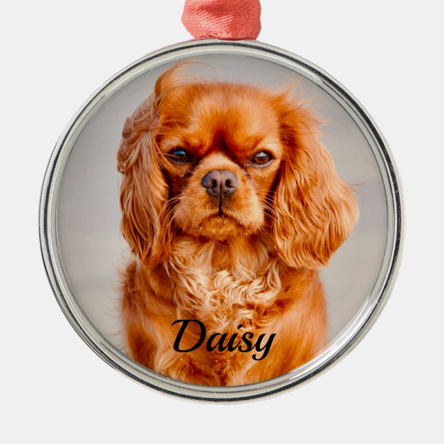 Ruby Cavalier King Charles Spaniel Dog Metal Tree Decoration (Front)