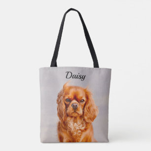 Ruby Cavalier King Charles Spaniel Dog Tote Bag