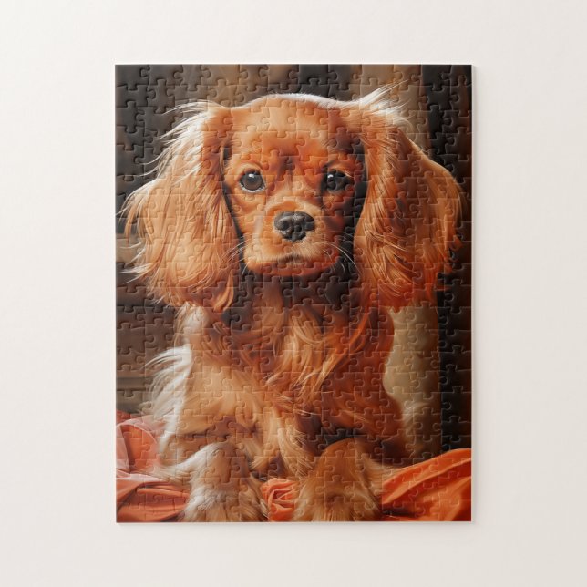 Ruby Cavalier King Charles Spaniel Jigsaw Puzzle (Vertical)