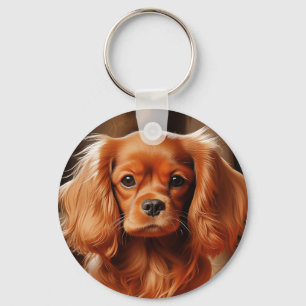 Ruby Cavalier King Charles Spaniel Key Ring
