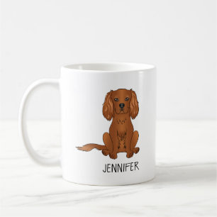 Ruby Cavalier King Charles Spaniel & Name Coffee Mug