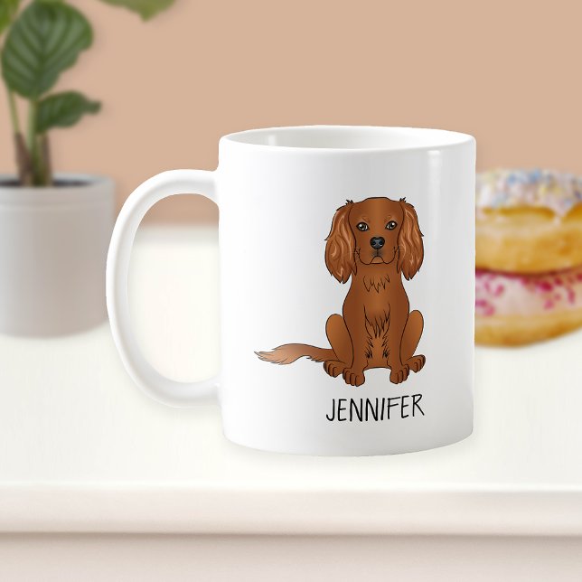 Ruby Cavalier King Charles Spaniel & Name Coffee Mug (Creator Uploaded)