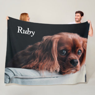 Ruby Cavalier King Charles Spaniel Puppy Dog Fleece Blanket