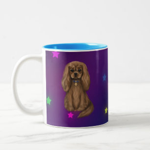 Ruby Cavalier King Charles Spaniel  Two-Tone Coffee Mug