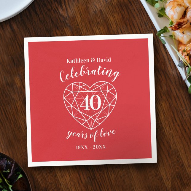 Ruby celebrating 40 years of love party napkins (Creator Uploaded)