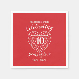 Ruby celebrating 40 years of love party napkins